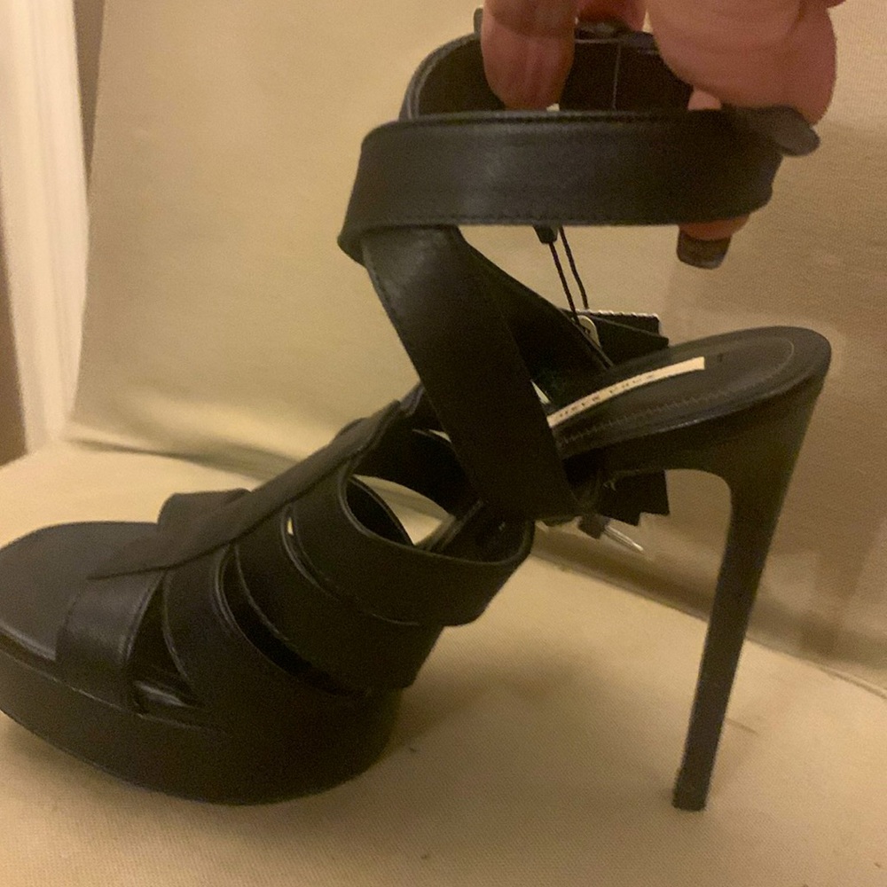 Cute Zara black strap heels